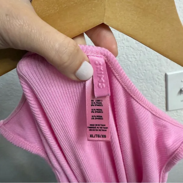 Skims Soft Lounge Ribbed Mini Dress Pink Size XL - Image 3