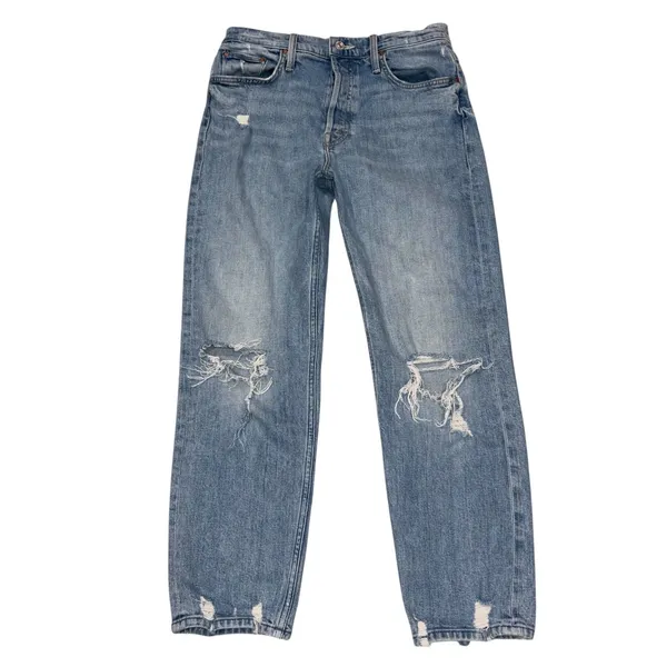 Mother Superior The Tomcat Distressed Straight Leg Ankle Jean in Confession Wash 28 - Image 3