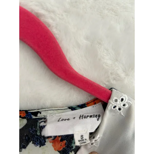 Love‎ + Harmony Floral Mini Dress Womens Small White Eyelet Collar Short Sleeve - Image 2