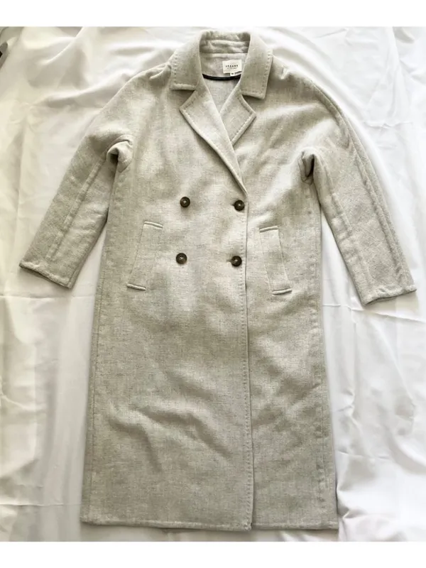 Sezane Jim wool grey long coat SZ38 US 6 OVERSIZE bust 42 - Image 2