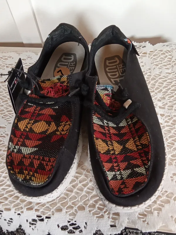 Hey Dude Women's Wendy Boho Distress Woven Pattern Texacco Slip On Womens 7 - Image 3