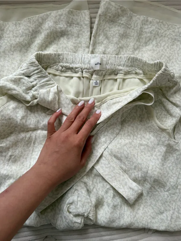 Wilfred Light Cream Patterned Pants with tie in the back - Image 2