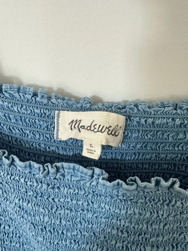 Madewell Smocked Chambray Tiered Midi Dress - Image 3