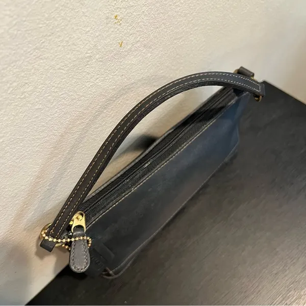 Vintage COACH 9311 Bleecker Demi Mini Hand Pouch Purse Wristlet Black Leather - Image 7
