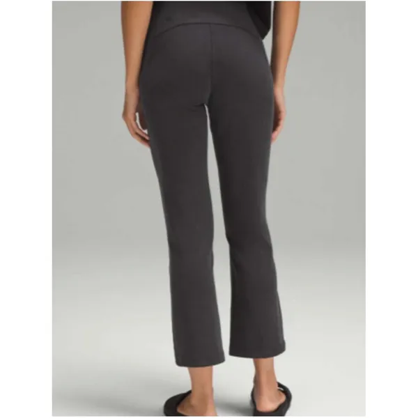 Lululemon Ribbed Softstreme Zip-Leg High-Rise Cropped Pants 25" Black Women’s 10 - Image 2