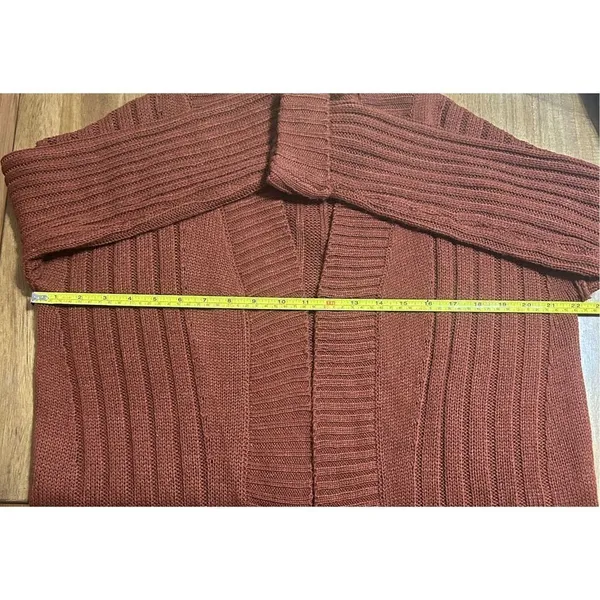 Womens Full Circle Trends Knit Open Cardigan - L Brown - Image 7