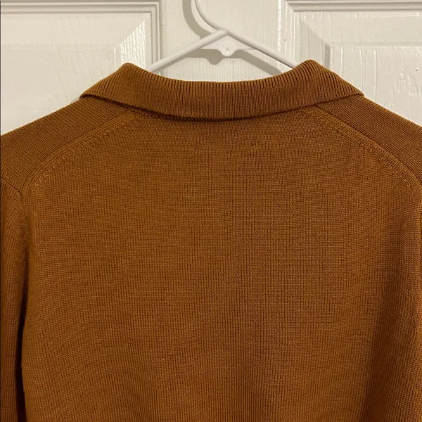 Aritzia Wilfred Nextdoor Cropped Polo Knit Cardigan Rich Chestnut New Size XS - Image 12