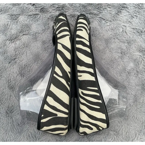 Zebra Ballet Flats Lauren Ralph Lauren Abigail II Black White Buckle Size 8B - Image 9
