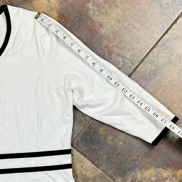 Cato White Sweater Black Outline 3/4 Sleeve XL Top - Image 5