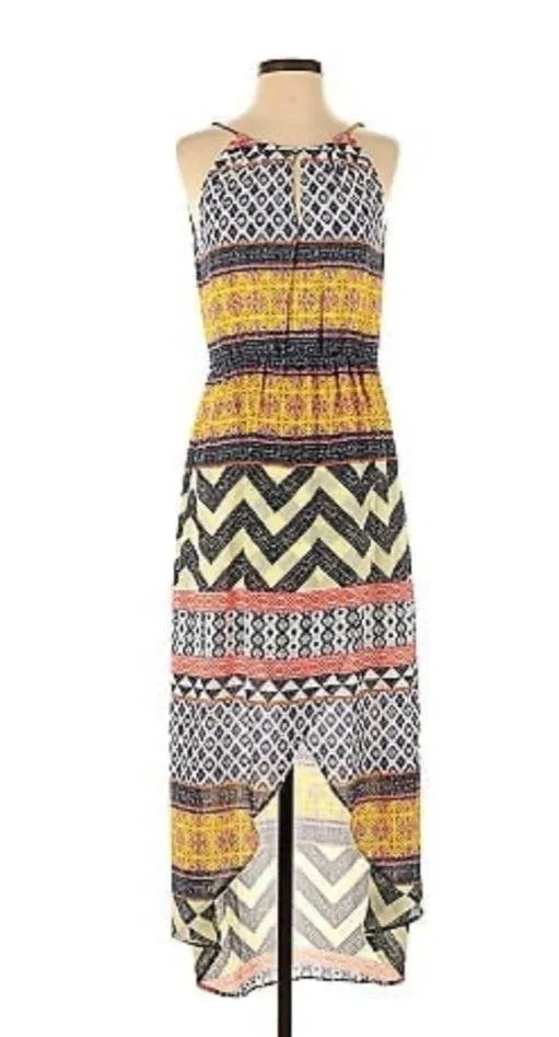 Sanctuary nwt medium dress lined to knee adjustable strap Aztec chevron polyest - Image 2