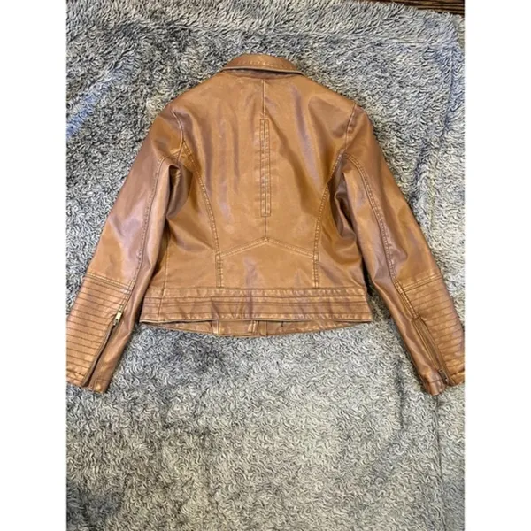 Universal Threads Brown Faux Leather Jacket‎ Women’s Size Medium - Image 5