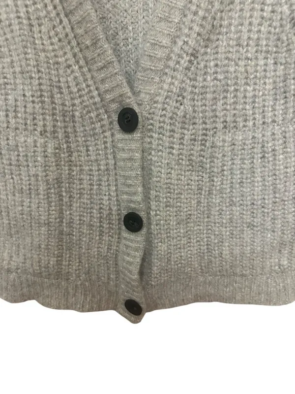 Lunya Chunky Wool Knit Button‑Front Vest Cardigan – Gray – XS/S - Image 5