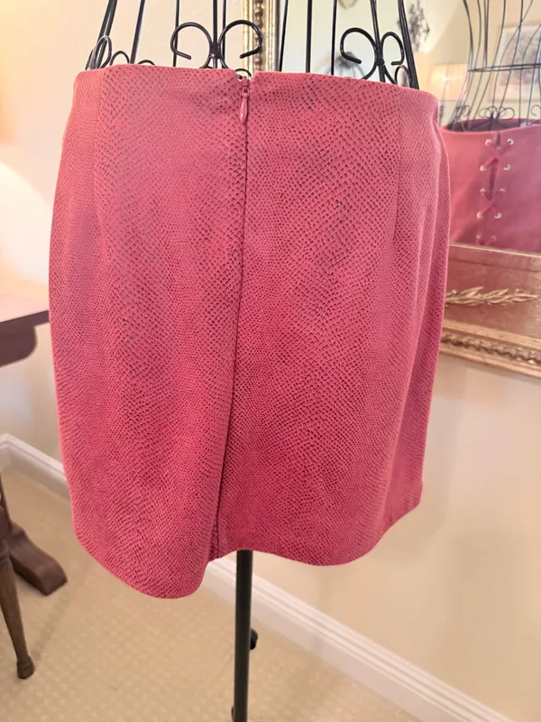 Lilyful Textured Pink mini Skirt with subtle reptile texture - Image 2
