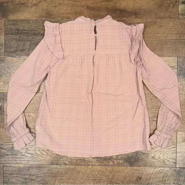 Universal Threads Dusty Rose Long Sleeve Peasant Ruffle Top - Image 9
