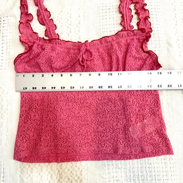 Urban Outfitters large Elsa lace ruffle front tie cami top TS 3668 - Image 4