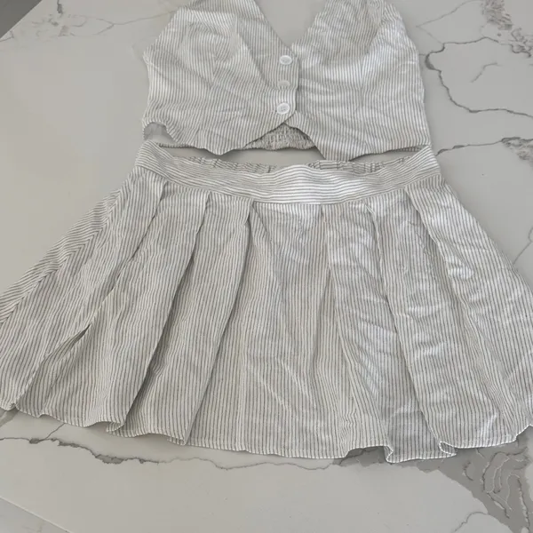 Better Be White Striped Halter Mini Dress - Image 3