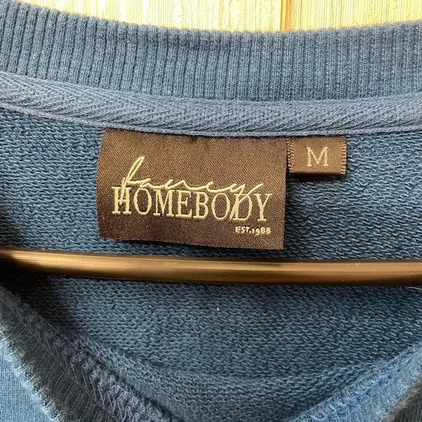 Fancy Homebody Matching Set - Blue Sweatshirt‎ & Shorts (Size M) - Image 3