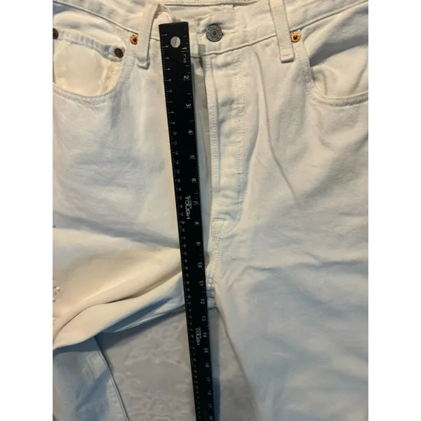 Levi's PremiumJeans Women's White RibCage Straight Jeans Size 31 - Image 10