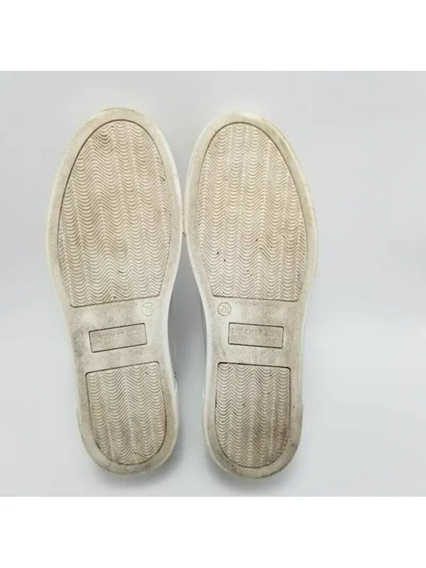 Skechers Womens White Leather Platform Lace Up Sneakers With Animal Print Sz 7.5 - Image 9