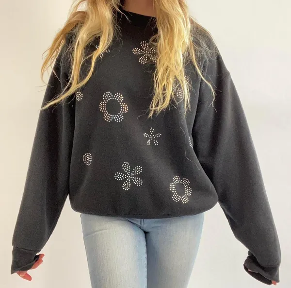 Hand Bedazzled Reworked Crewneck - Image 2