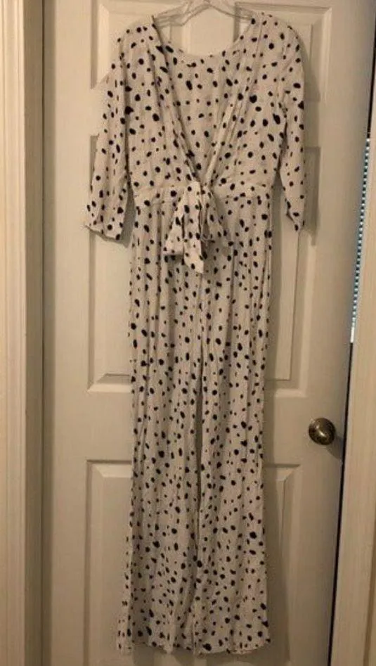 Wildfox Solid Confetti Jumpsuit Vanilla Latte New Small - Image 3