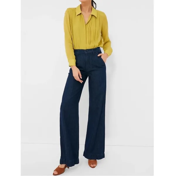 NWT Tuckernuck Chartreuse Natalia Blouse medium - Image 6