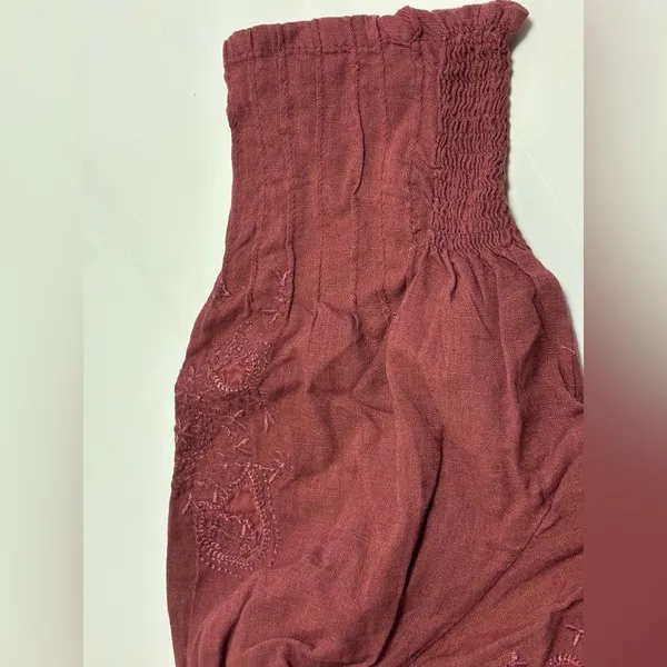 Free People Laure Embroidered Blouse (NWT XS Nutmeg) - Image 4