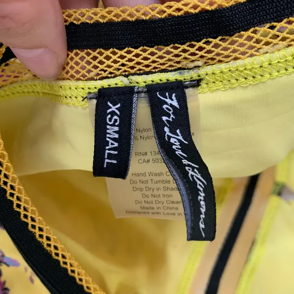 For Love & Lemons Paulina Laced One Piece Swimsuit Womens Yellow XS - Image 16