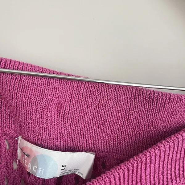 Free People Beach Sola Knit Coverup Pants Size Medium in Fuchsia Pink - Image 5