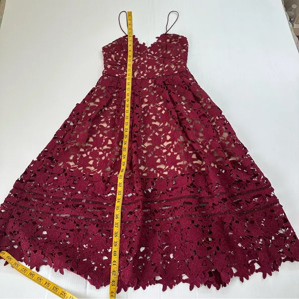 Self-Portrait Azalea Dress Burgundy, S (US 6, UK 10) - Image 8