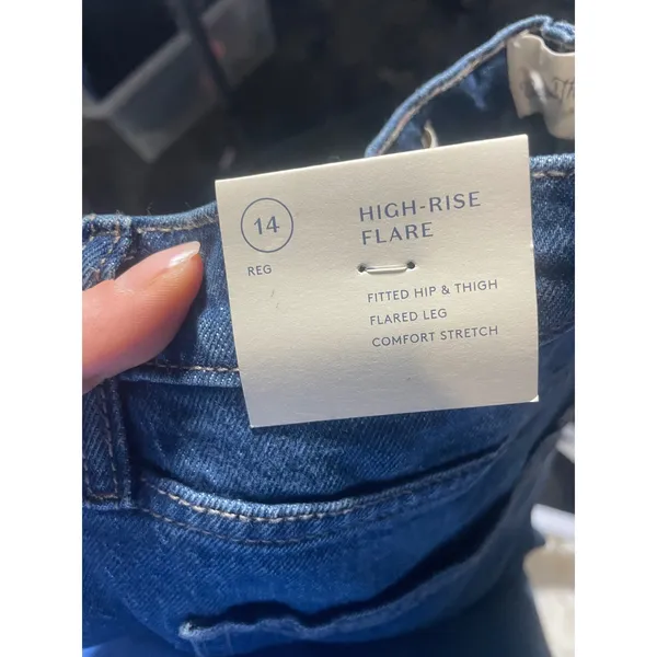 Universal Thread Flare Jeans Women 14 Blue High Rise Comfort Stretch‎ Denim Boho - Image 5