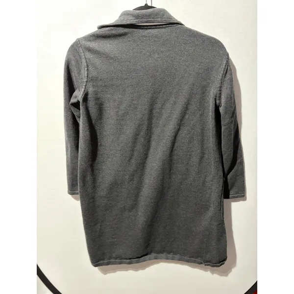 Banana Republic Knit Blazer Cardigan Dark Gray Pockets Women's Petite Small‎ - Image 9