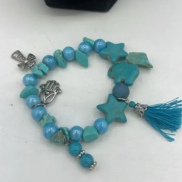 Necklace Earrings Bracelet Turquoise/Silver Hand Made - Image 4