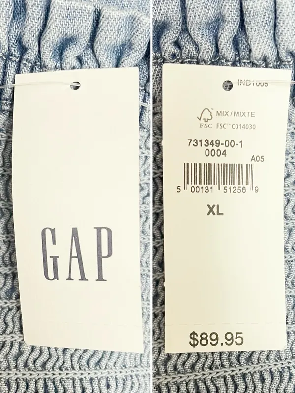 NWT GAP Eaton Denim Maxi Dress Size XL Light Wash Cotton Ruffle Cottagecore Boho - Image 8