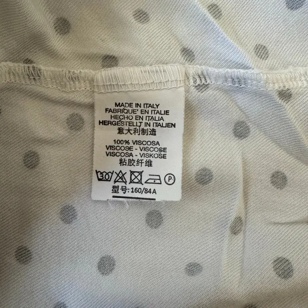 Brandy Melville White Black Polka Dot Button Up Blouse - Image 4