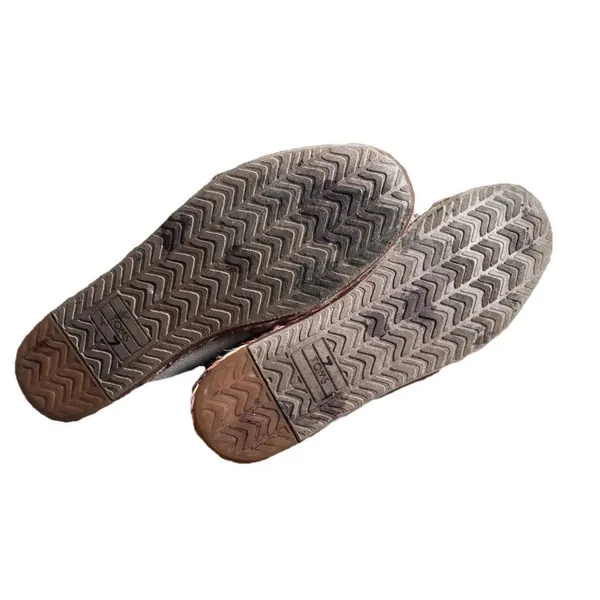 Toms Canvas‎ Slip-on Espadrilles Flats Tan Canvas With Colorful Trim Size 8.5 - Image 6