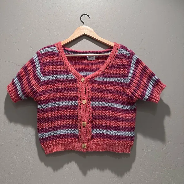 Princess Polly Colorful Short Sleeve Compassion‎ Knit Cardigan Size XS/S - Image 2