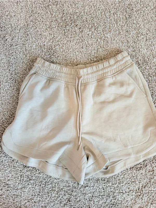 Zenana Scuba Round Neck Top And Dolphin Shorts Set size medium ash mocha - Image 3