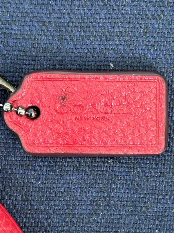 ✨ Coach Polished Pebble Leather Small Wristlet in Bright Red ✨ - Image 4