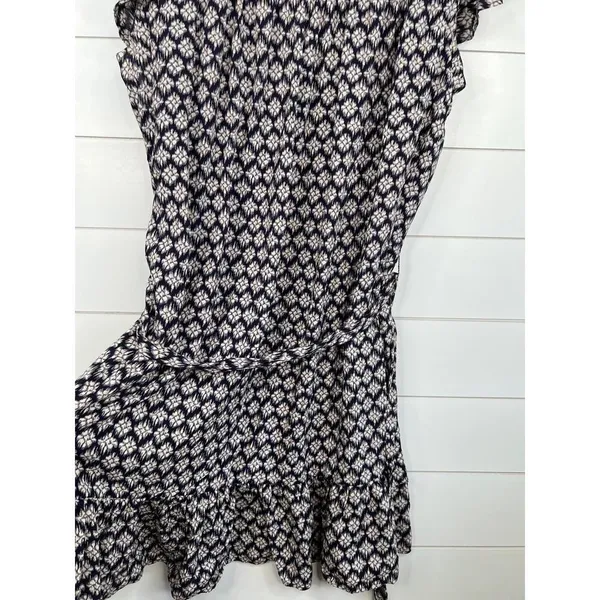 Nautica Jeans Siesta Key Beach Blue Flutter Sleeve Tie Waist Popover Dress Sz XL - Image 9