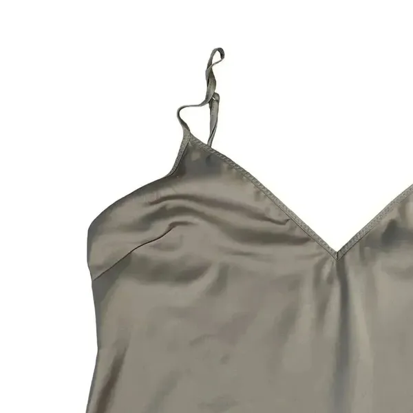 Zara Women’s Silver Gray Spaghetti Straps V-Neck Minimalist Top SZ S #1158 - Image 2