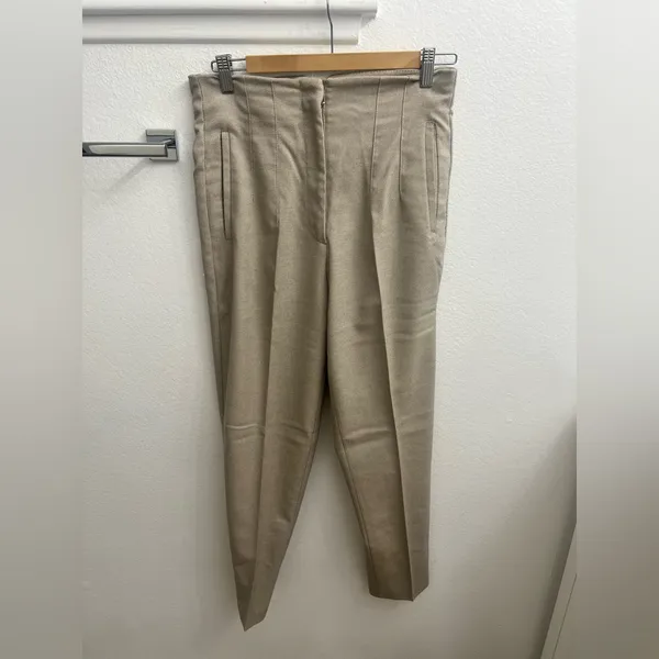 Zara Light Gray High-Waist Trousers - Image 6