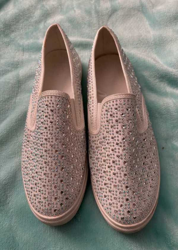 David's Bridal Sparkly Sequin Sneakers - Image 3