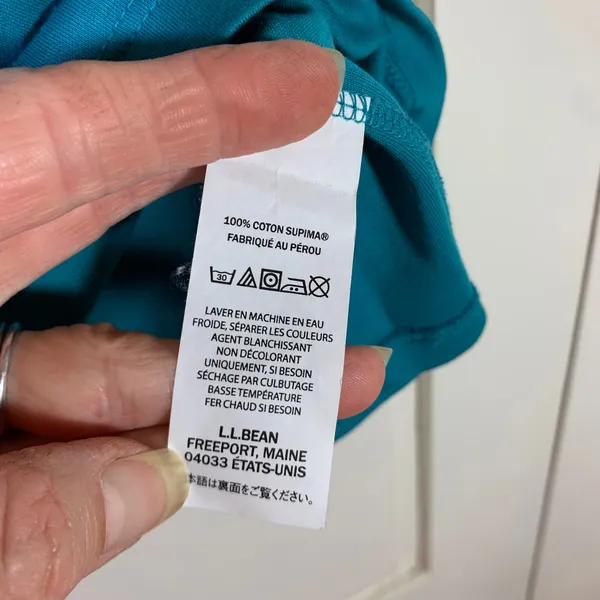 LL Bean Womens Small Teal Blue 100% Supima Cotton Sleeveless Scoop Neck Tank Top - Image 3