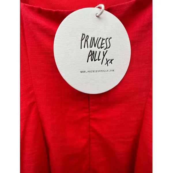 Princess Polly Love Lane Mini Dress Red Wrap Style Femme Ruffles NWT 0 - Image 6