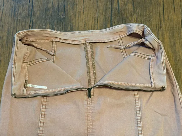 Free People Modern Femme Denim High-Waist Mini Skirt dusty rose/mauve pink wash - Image 4