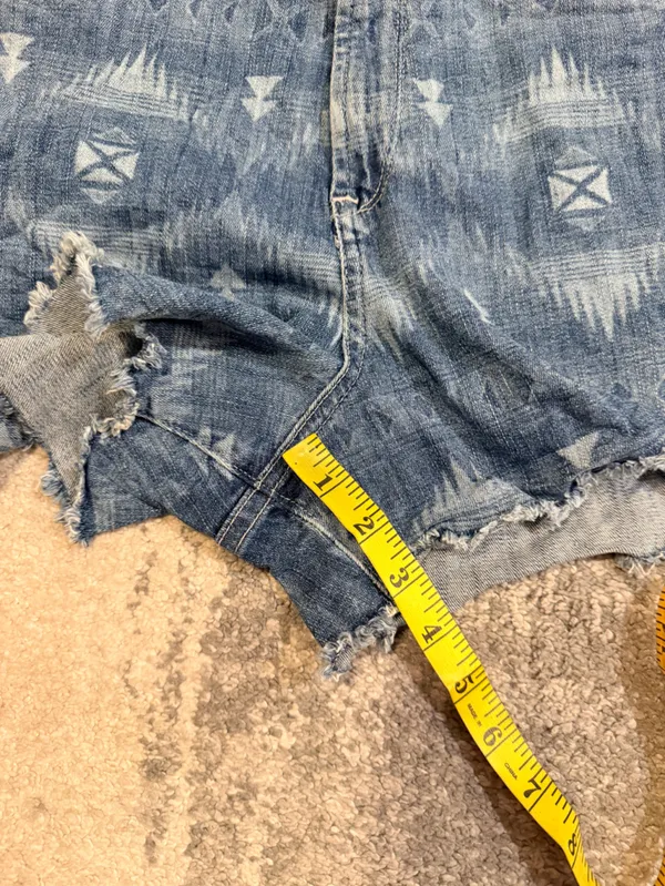 Ariat Blue Tribal-Print Denim Cutoff Shorts - Image 7