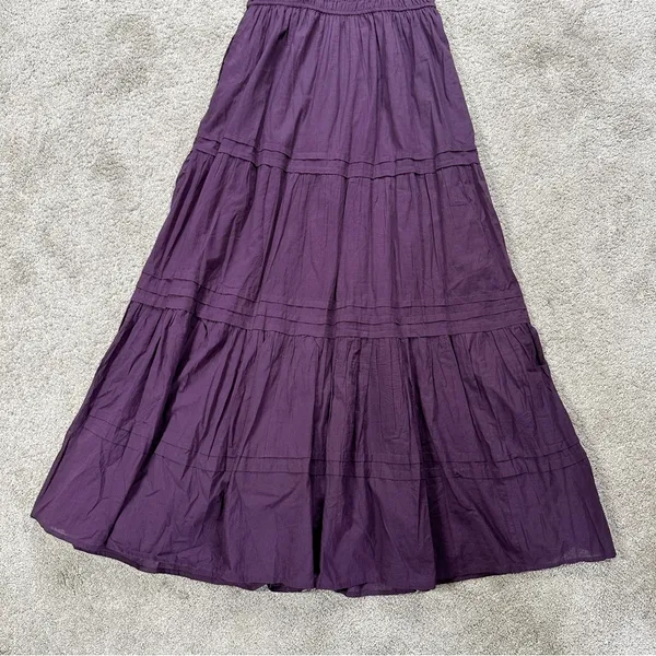 Bila77 Women’s Kelsey Maxi Dress Sleeveless Smocked Tiered V-Neck in Purple S - Image 9