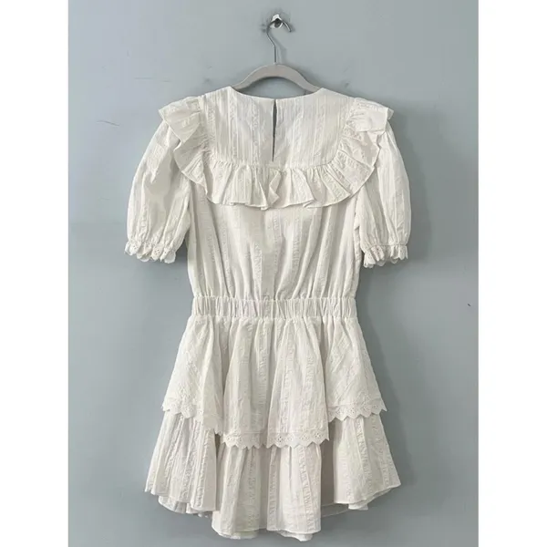 Free‎ The Roses Ruffle Dress Lace White Cottage Core Prairie Mini NWT Size Small - Image 3