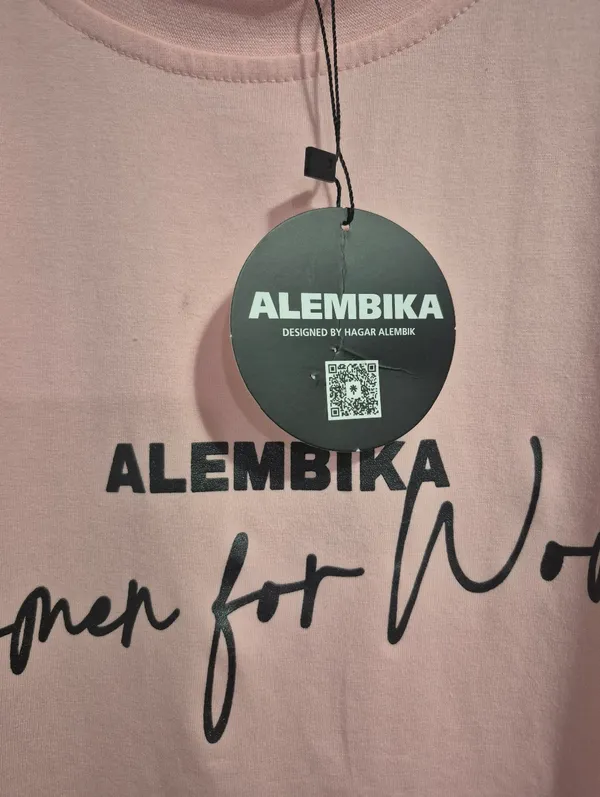 Alembika Women Laganlook art to wear bohemian pink “for Women” Tee - One Size - Image 3